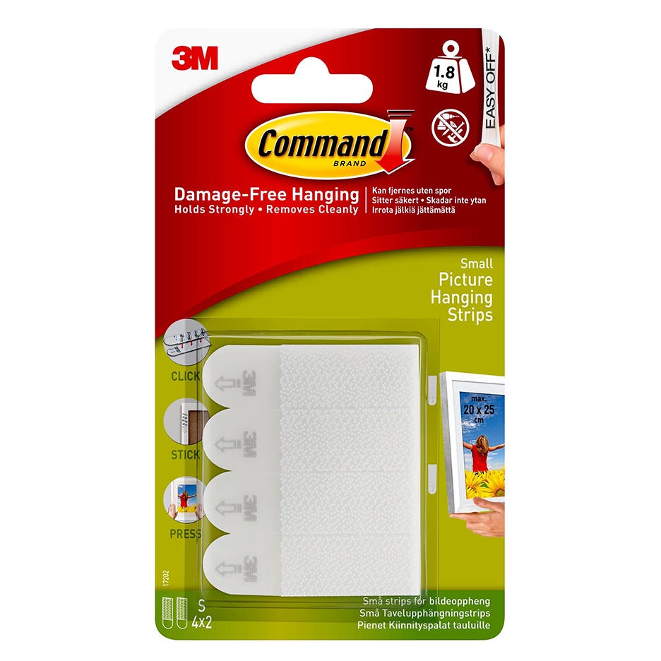 Tavelupphängningsstrips 3M Command kardborrband 4x2st