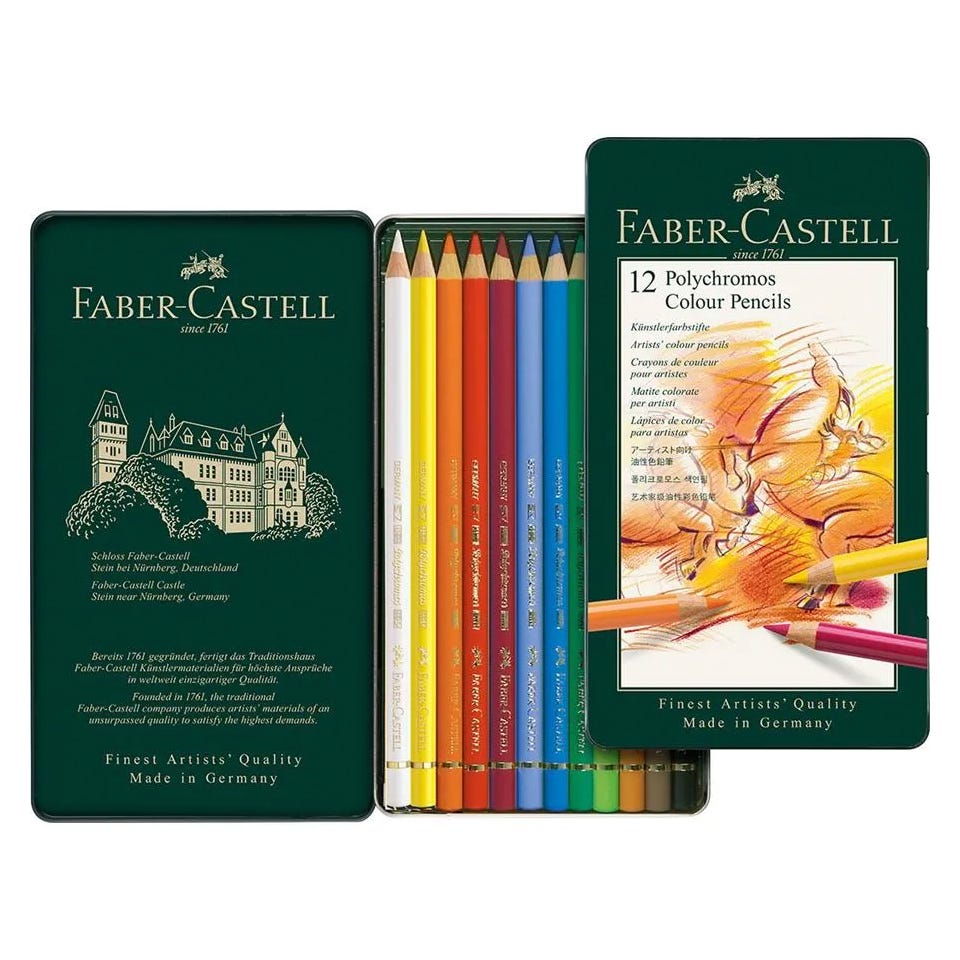 Färgpennor Faber-Castell Polychromos 12-set