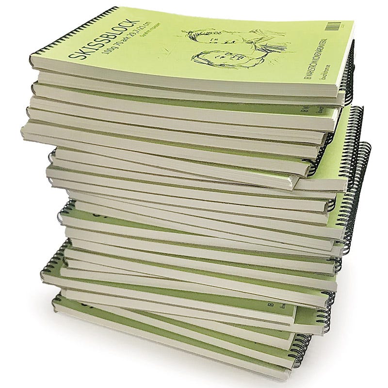 Skissblock storpack 25st spiral A4 100g 70 blad