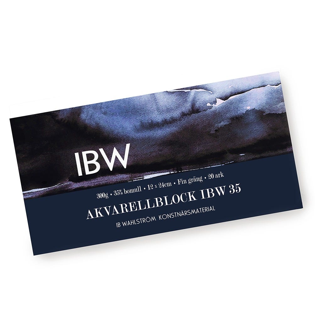 Akvarellblock IBW35 300g 12x24cm Fin 20ark