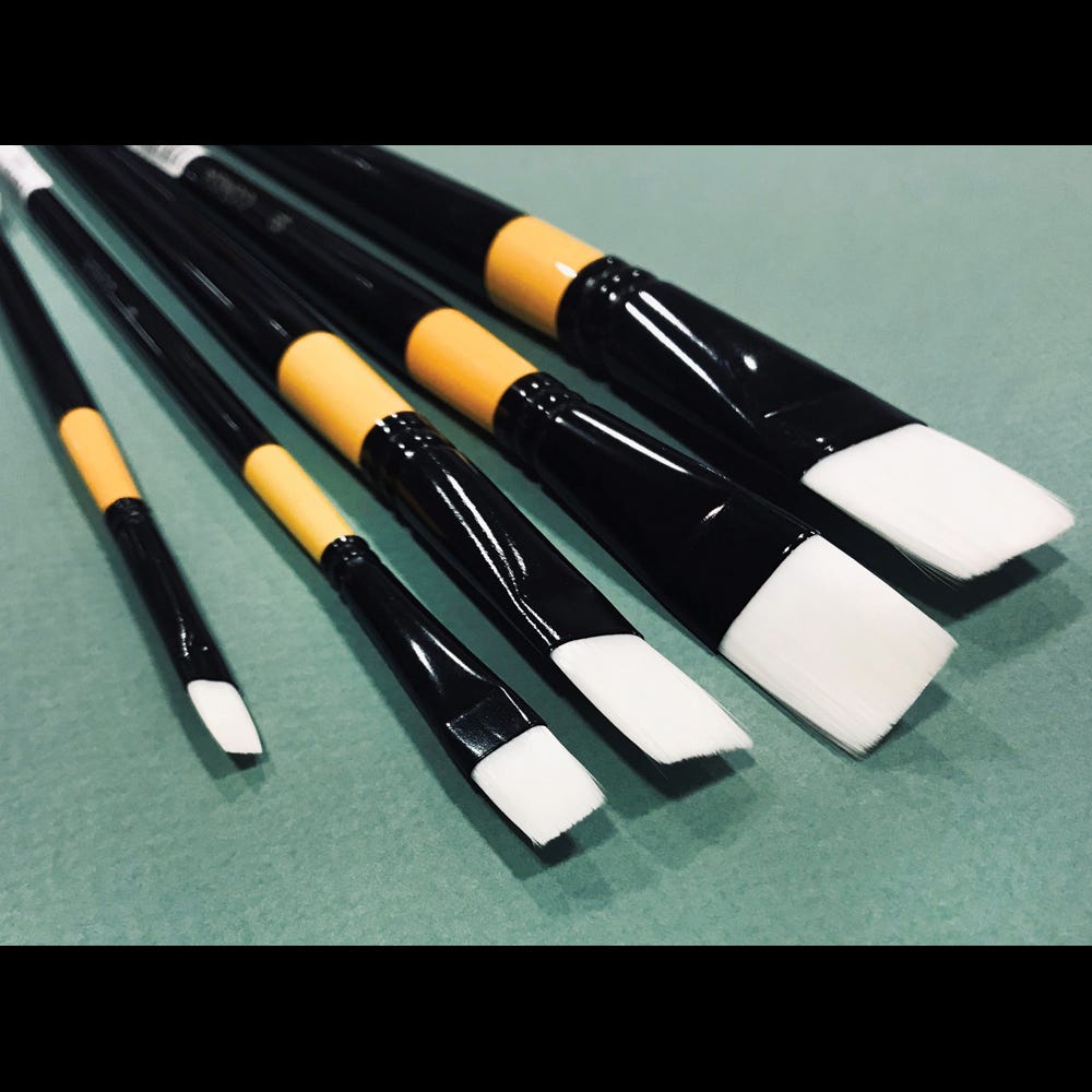 Penselset 5st syntetisk borst flat vit