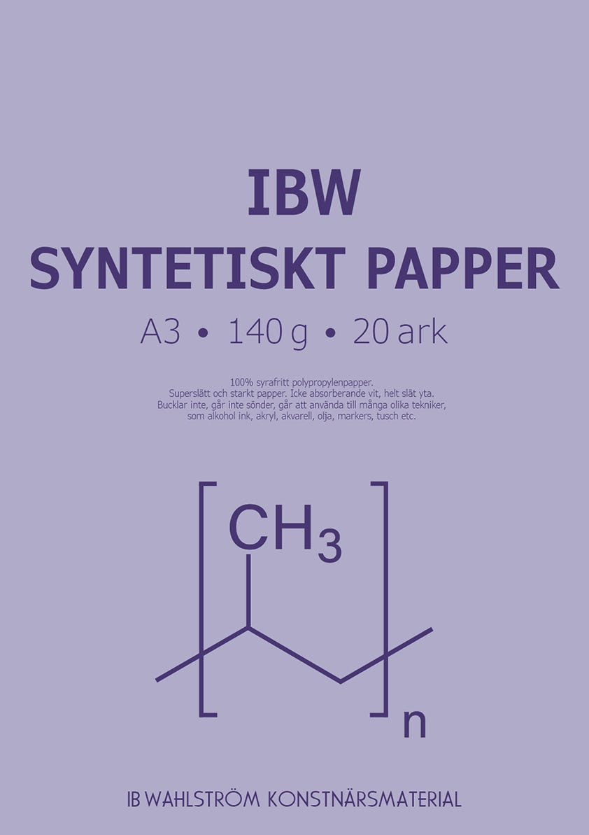 Syntetiskt papper IBW A3 block 140g 20ark