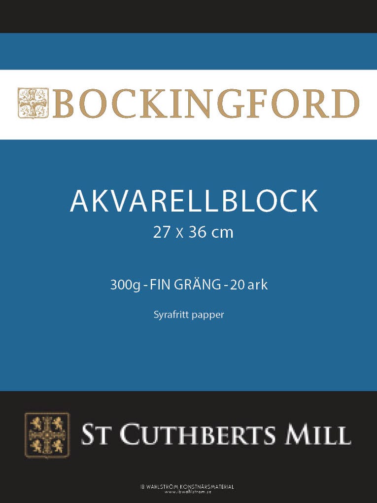 Bockingford block 300g 27x36 Fin 20ark limmad