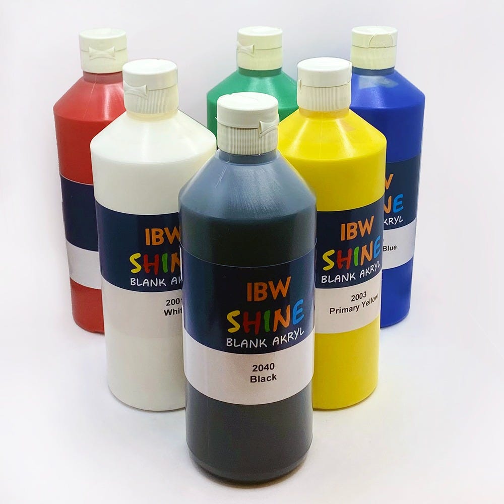 Shine storpack 6x500ml blank akrylfärg