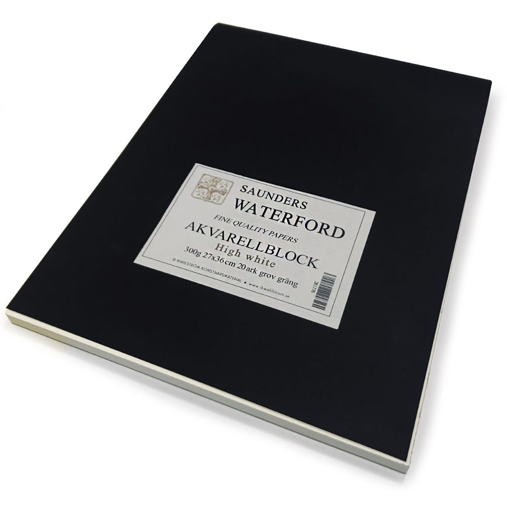 Saunders Waterford akvarellblock 27x36cm Grov Högvit 300g 20ark