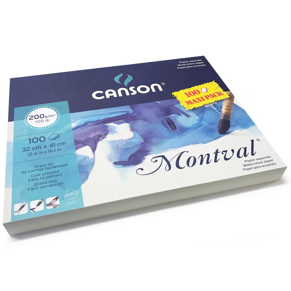 Montval Akvarellblock 200g 32x41cm Fin 100ark