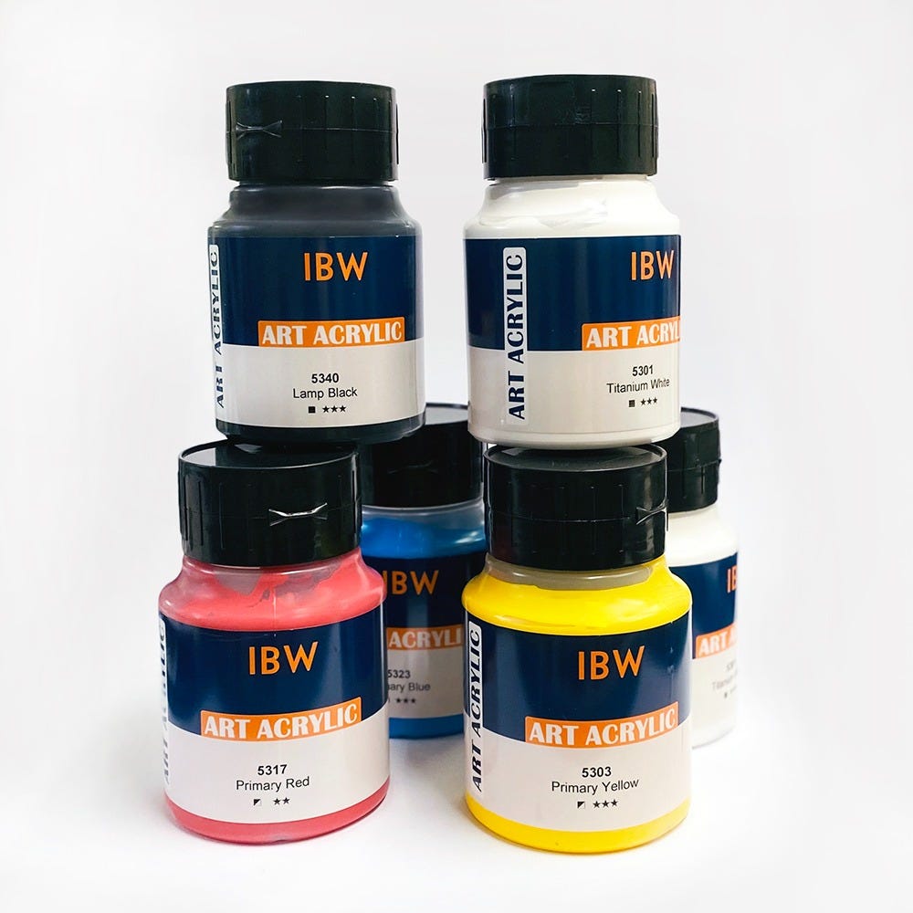 IBW Art Acrylic Primärfärgset 6x500ml