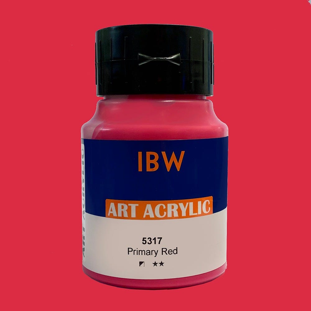 IBW Art Acrylic Primary Red 500ml