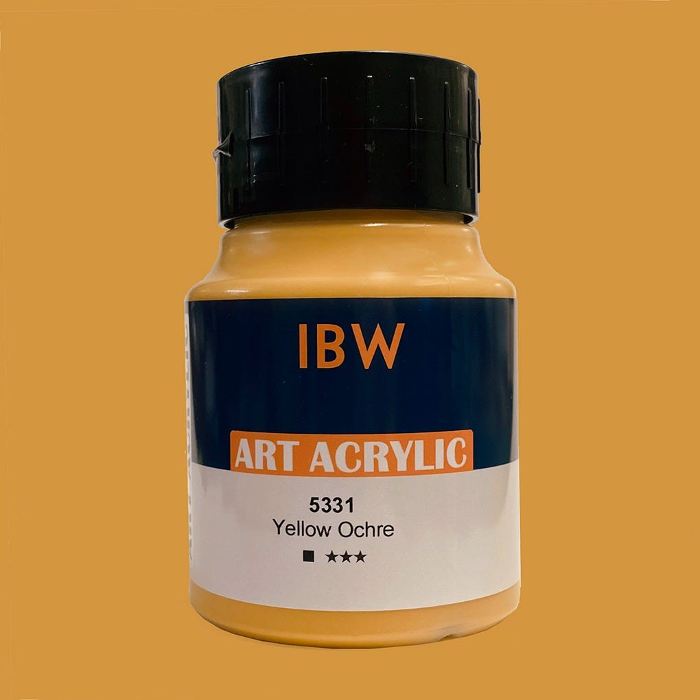 IBW Art Acrylic Yellow Ochre 500ml