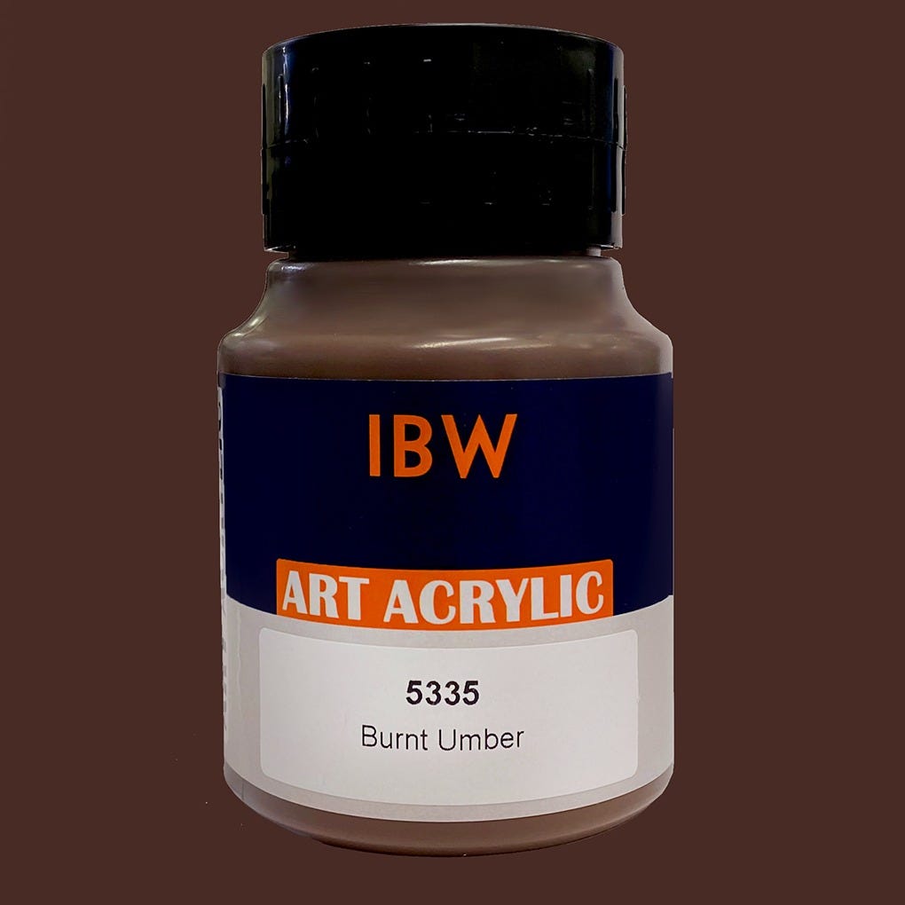 IBW Art Acrylic Burnt Umber 500ml