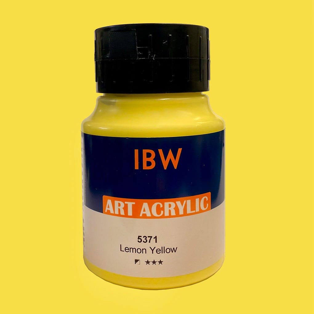 IBW Art Acrylic Lemon Yellow 500ml
