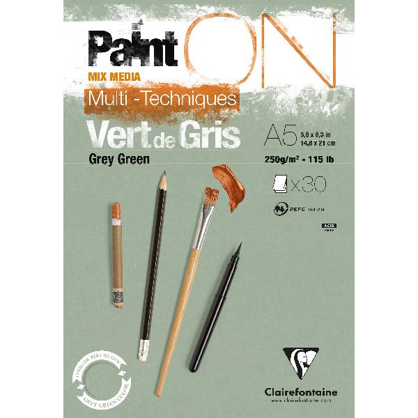 Paint ON block Vert de Gris A5 250g 30ark