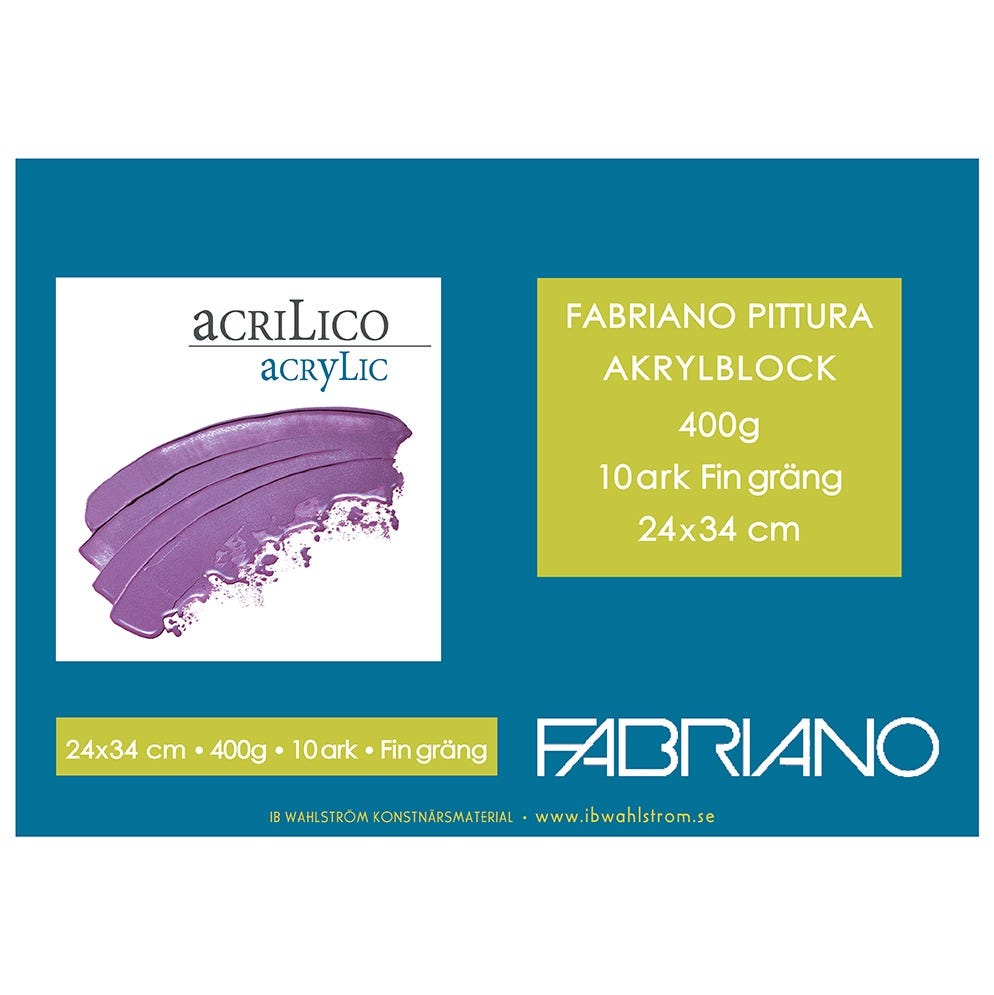 Fabriano Pittura akrylblock 400g 24x34cm 10ark