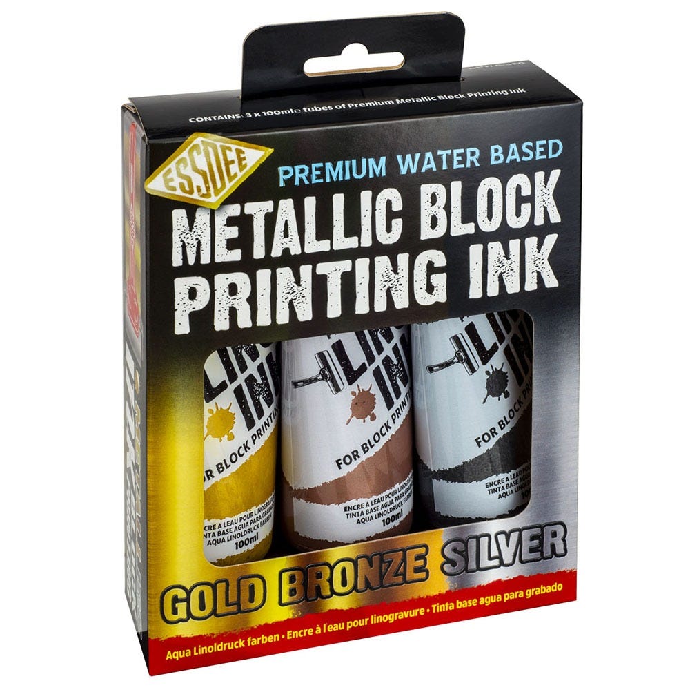 Linofärg Essdee 3x100ml metallicfärger