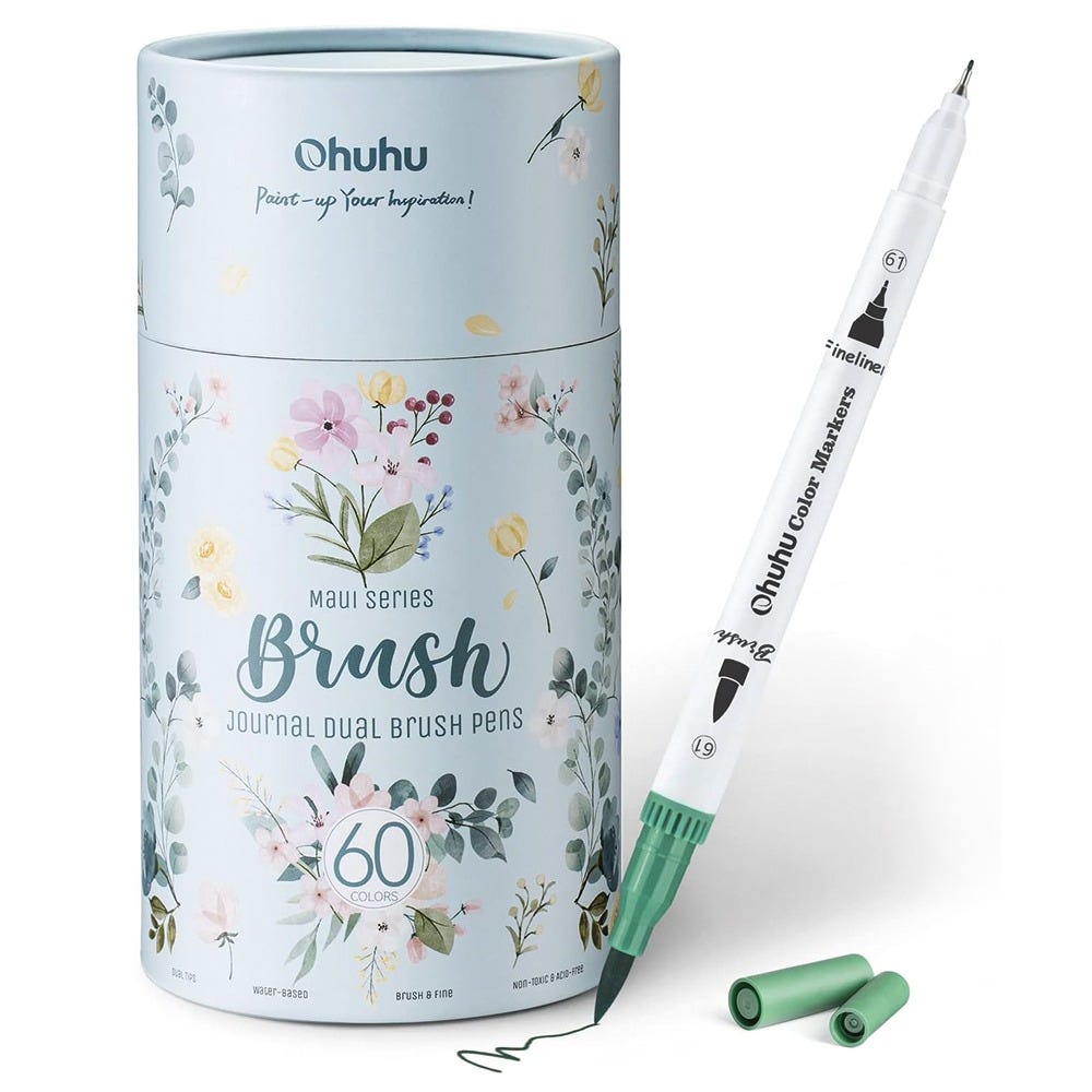 Ohuhu 60-pack Brush&Fineliner Waterbased