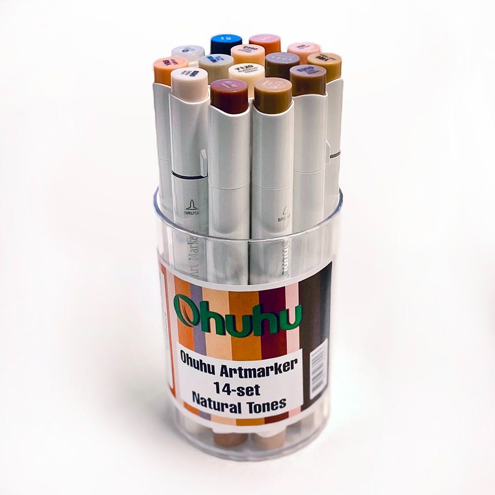 Ohuhu Artmarker 14 set Natural Tones