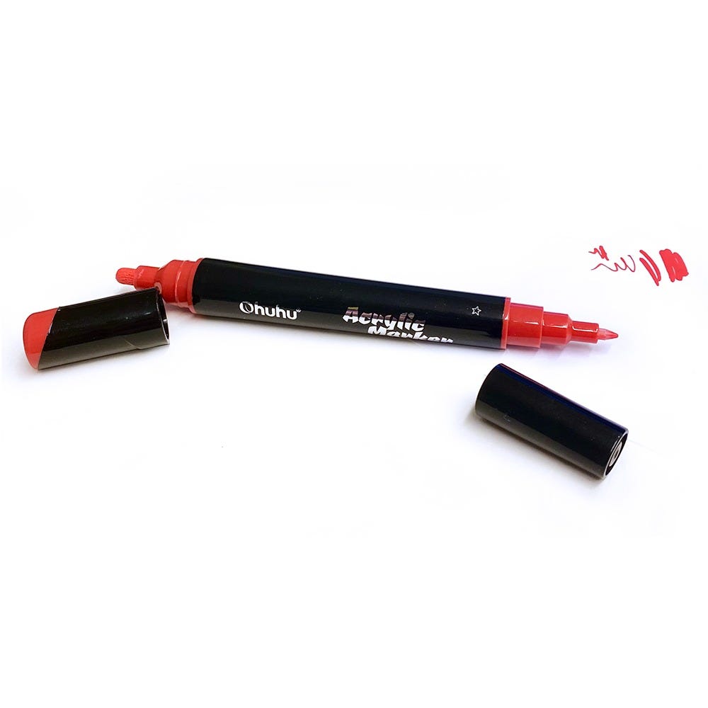 Ohuhu Acrylic Marker Red Dual tip