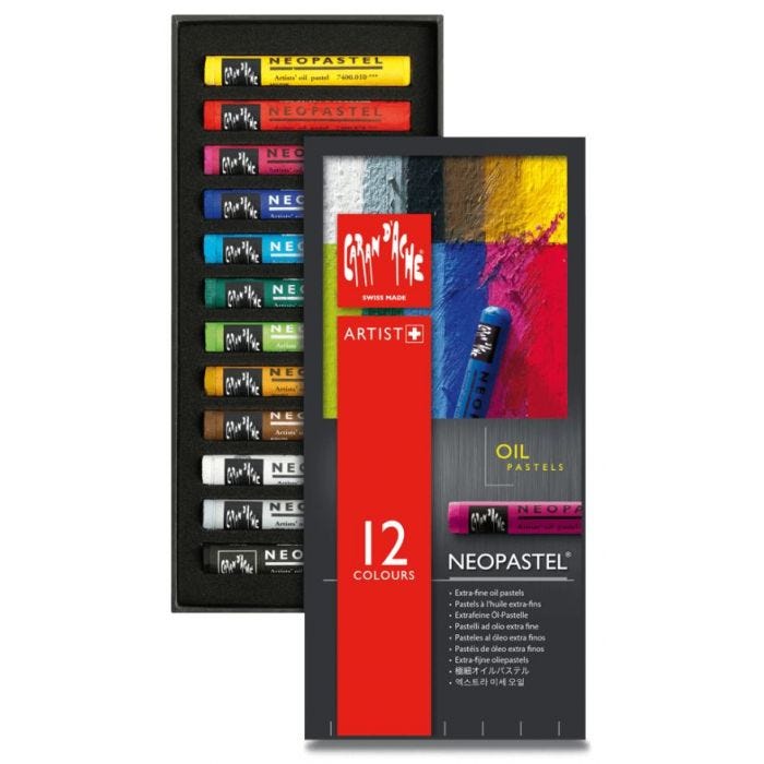 Caran d'Ache oljepastell 12-set (Neopastel)