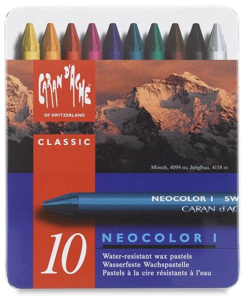 Caran d'Ache Neocolor 1 (vattenfast) 10-set Metalletui