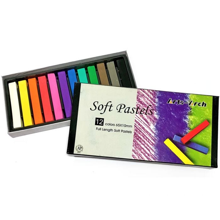 Torrpastell Fyrkantskritor 12set