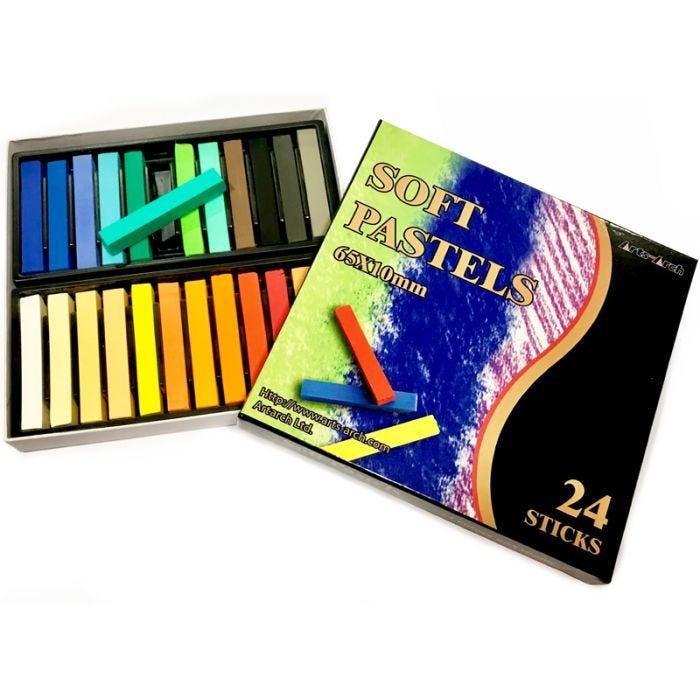 Torrpastell Fyrkantskritor 24set