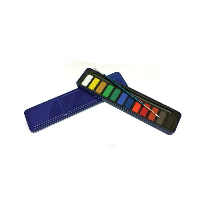 Akvarellåda metall 12 färger