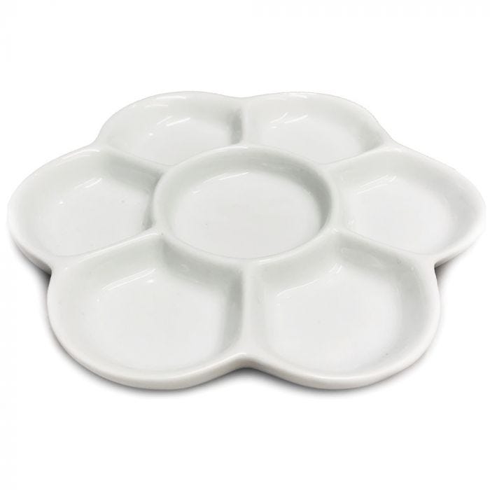 Porslinspalett Ø15cm 7 fack (blomma)