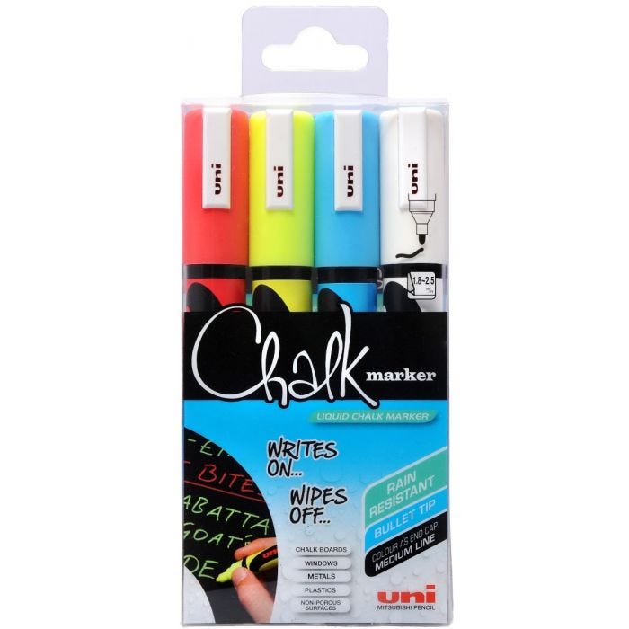 Uni ChalkMarker 4set 5M