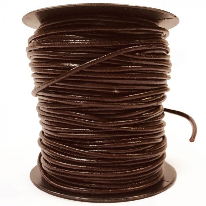 Läderband brun 2mm 22,5m