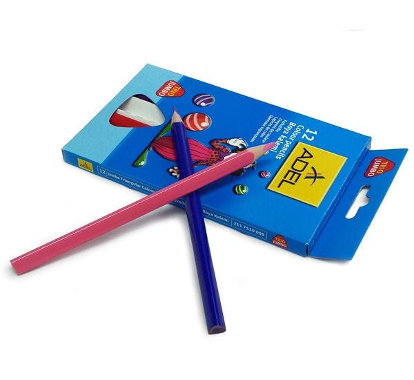 Färgpenna trekant Adel Jumbo 12st sorterade