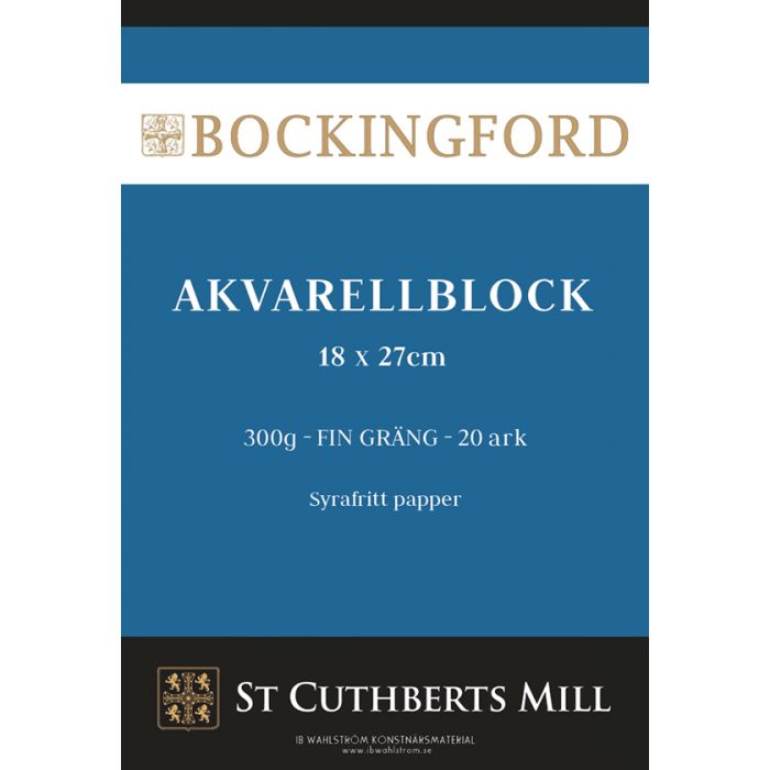 Bockingford block 300g 18x27 Fin 20ark limmad