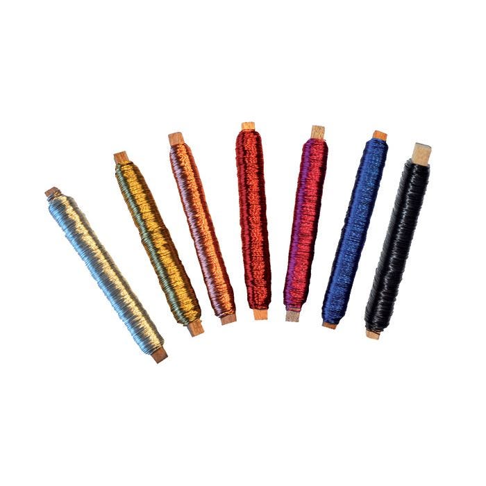 Metalltråd set 8 kulörer 50m/rulle 0,5mm