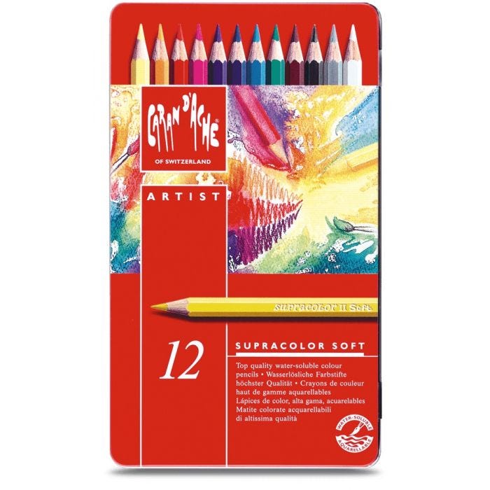 Caran d'Ache akvarell supracolor soft 12-set