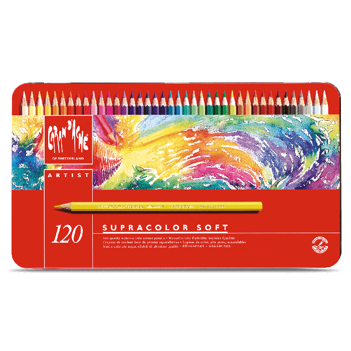 Caran d'Ache akvarell supracolor soft 120-set (metallåda)