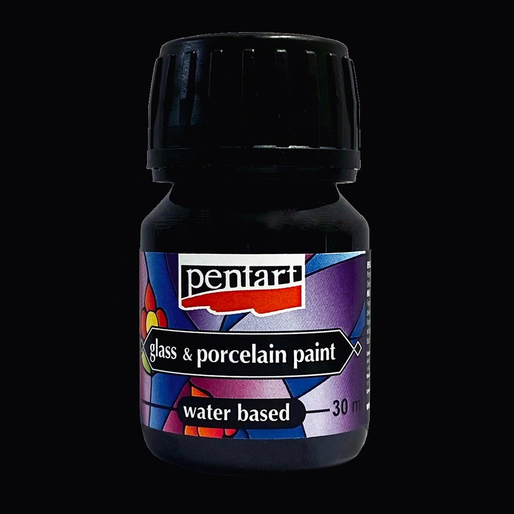 Glas och porslinsfärg Pentart 30ml Black *