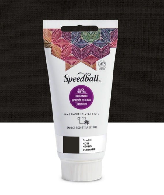 Linofärg textil Speedball Black 74ml