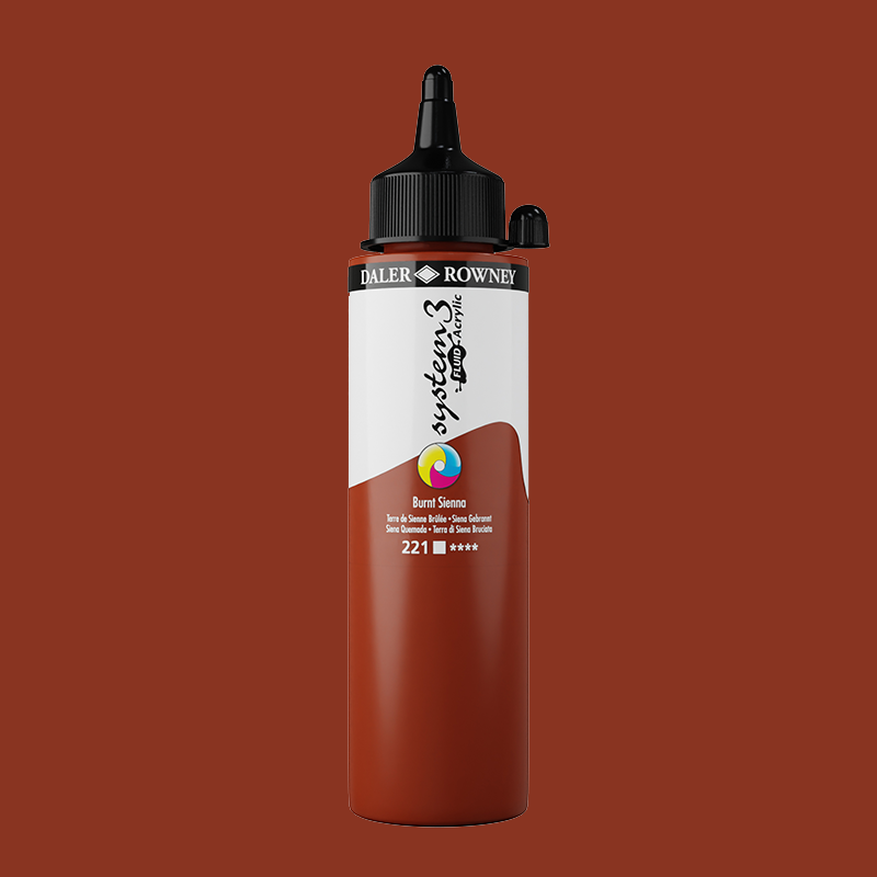 System3 Fluid Acrylic 250ml Burnt Sienna