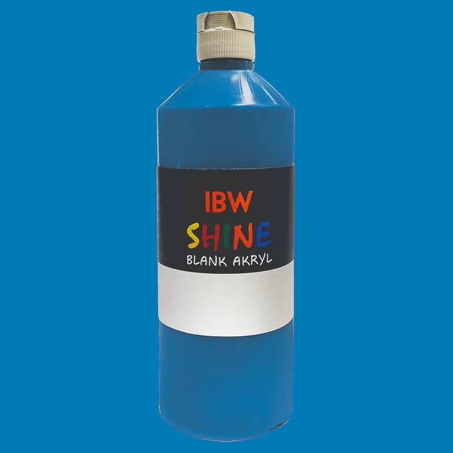 Shine Primärblå 500ml blank akrylfärg