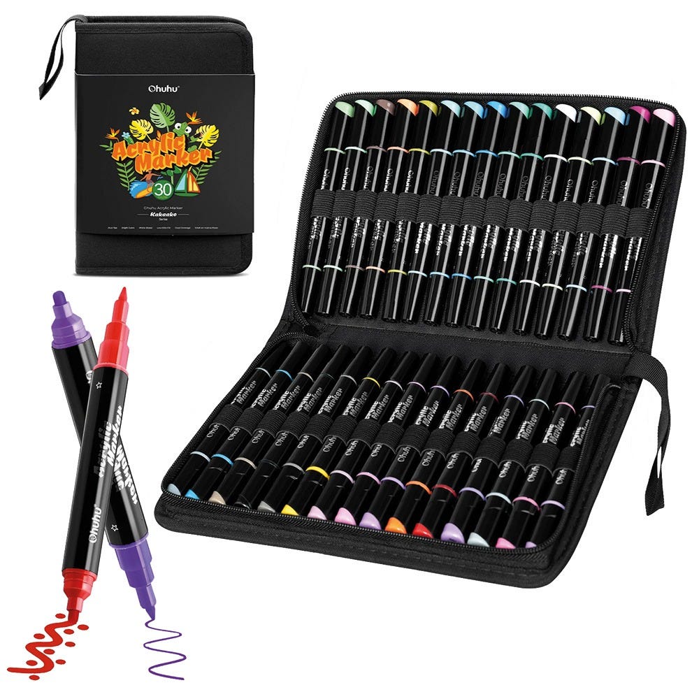 Ohuhu Acrylic Markers 30 set colours