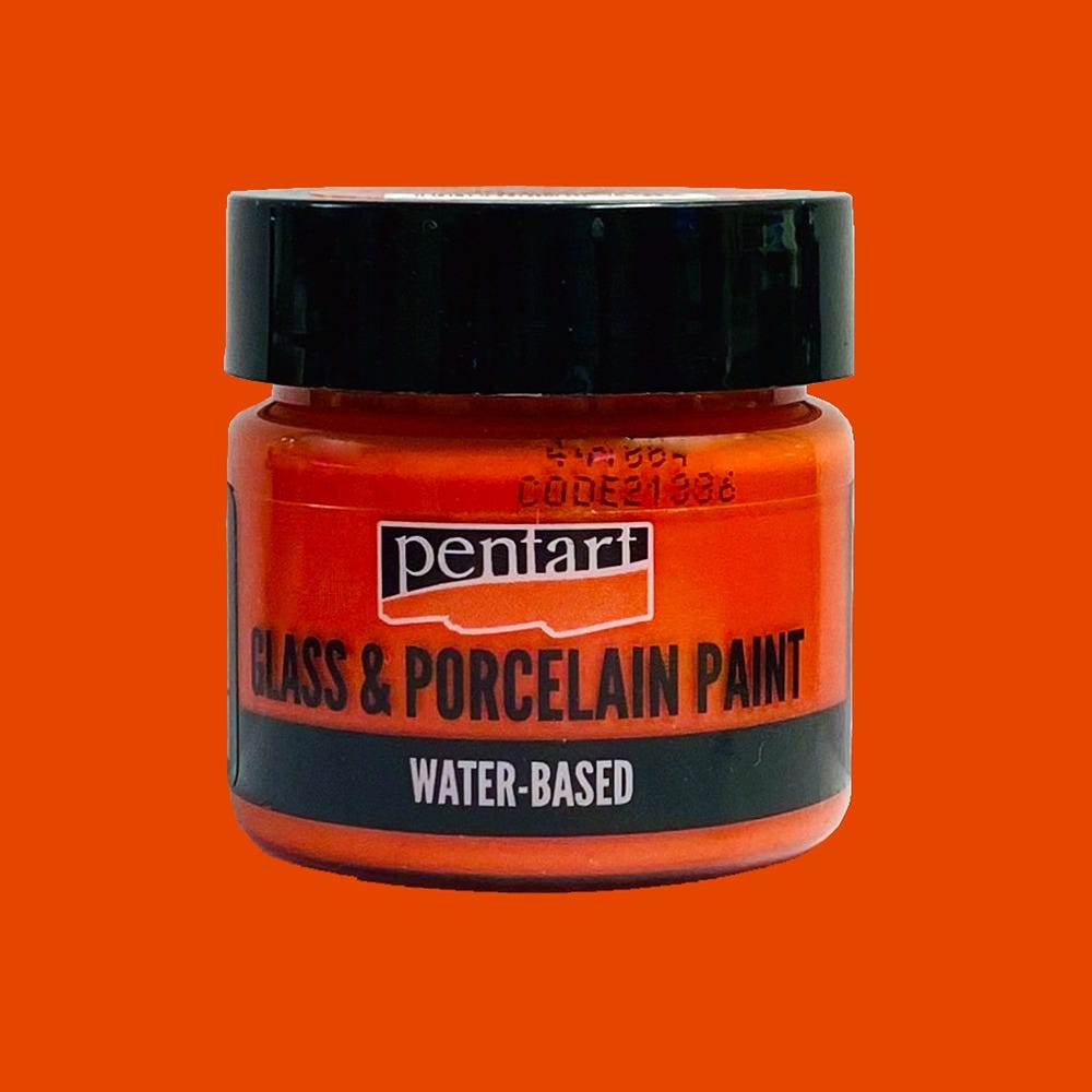 Glas och porslinsfärg Pentart 30ml orange