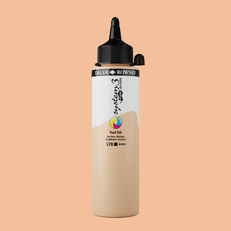 System3 Fluid Acrylic 250ml Peach Pink (portrait)