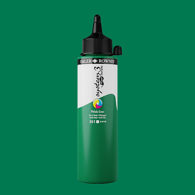 System3 Fluid Acrylic 250ml Phthalo Green