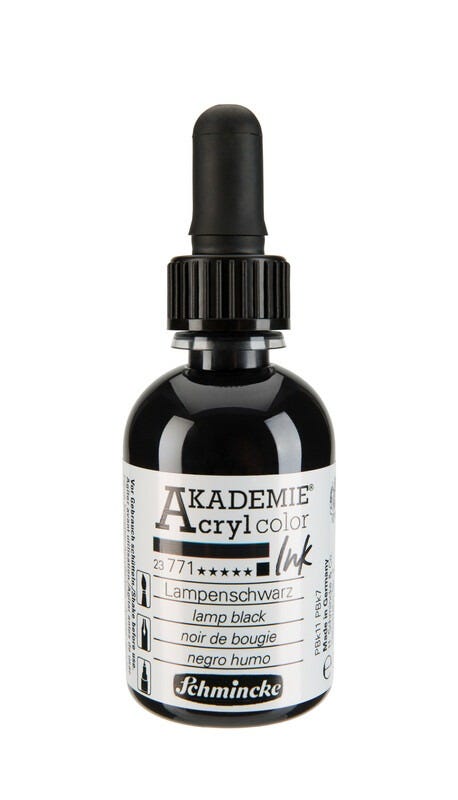 AKADEMIE®Acryl ink Lamp black 50ml