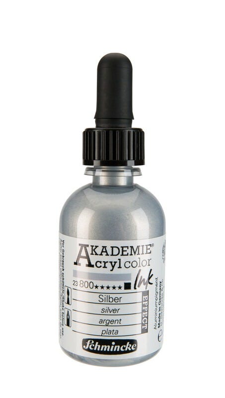 AKADEMIE®Acryl ink Silver 50ml