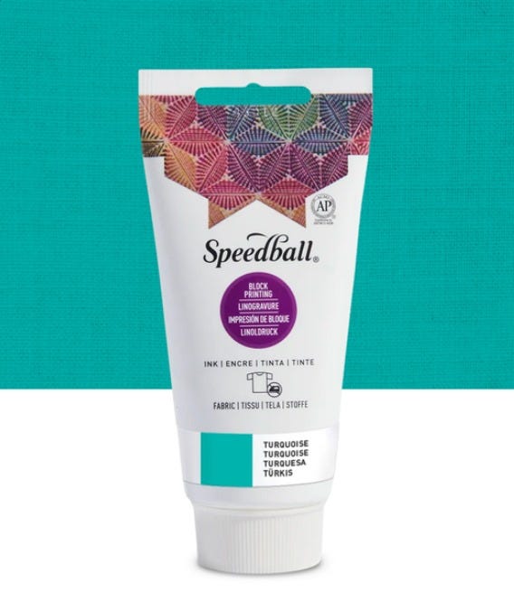 Linofärg textil Speedball Turquoise 74ml