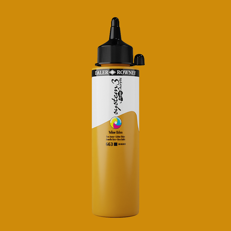 System3 Fluid Acrylic 250ml Yellow Ochre